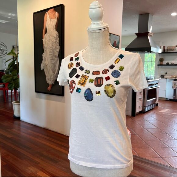 Lanvin Embellished White Women's Top Size 38 US 6 - Picture 1 of 6